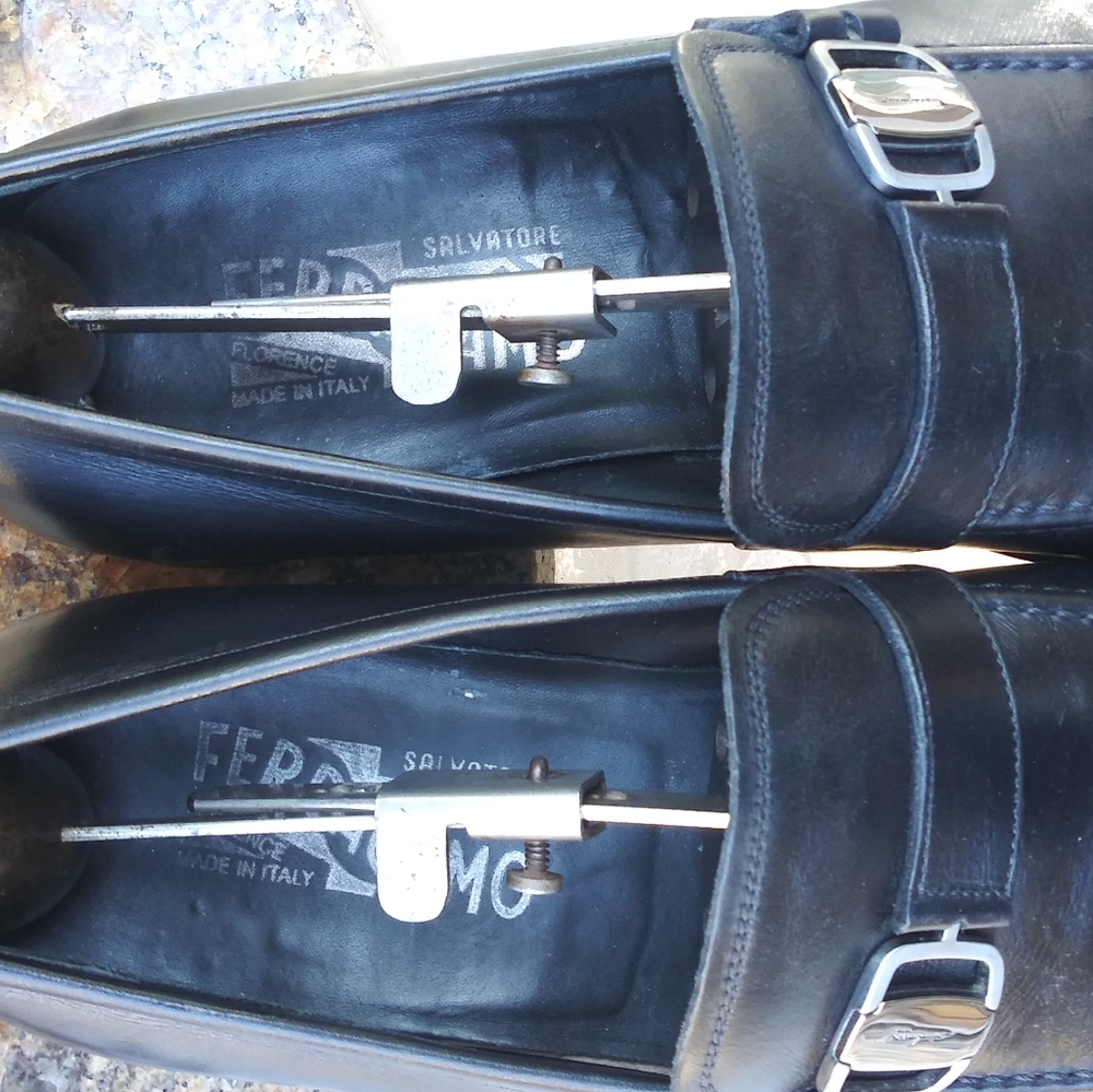💯 !!!!!SOLD!!!!!!   Salvatore Ferragamo Black Leather Rain Lux Slip  Ons - Picture 14 of 14